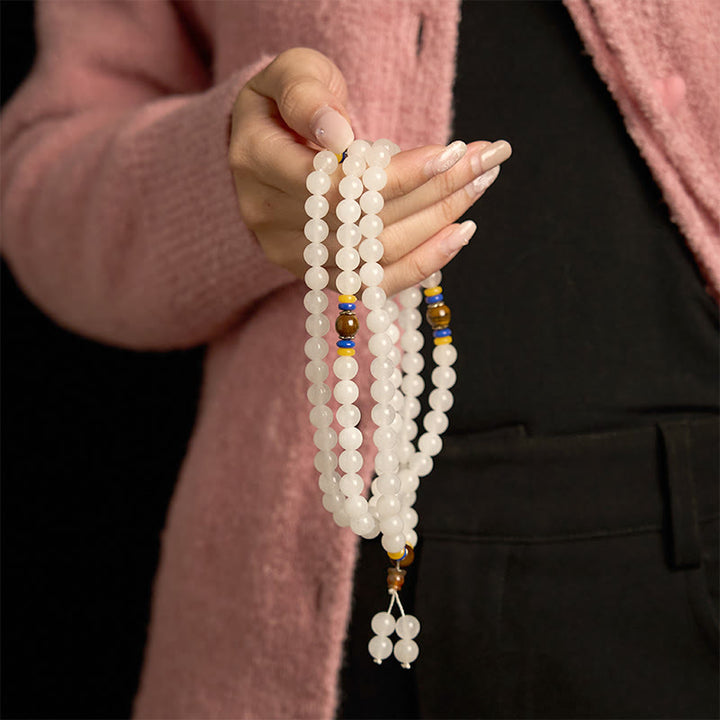 Buddha Stones 108 Mala-Perlen, natürlicher Quarzit, Reichtum, Glück, Armband - image 7