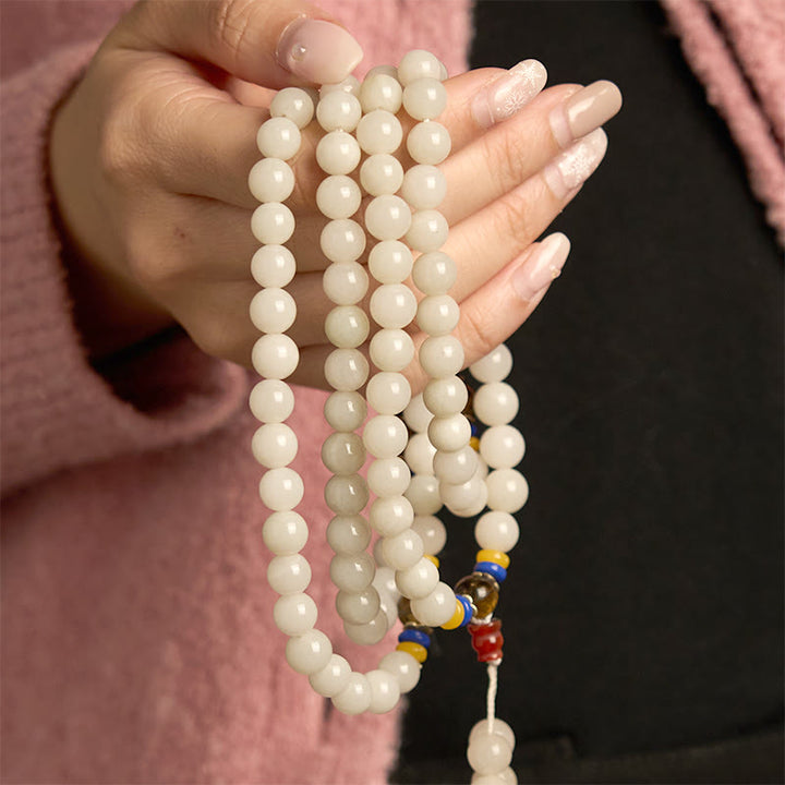 Buddha Stones 108 Mala-Perlen, natürlicher Quarzit, Reichtum, Glück, Armband - image 3