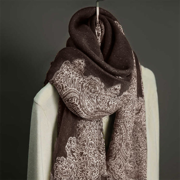 Buddha Stones , tibetischer Cashew-Jacquard, bunter Blumendruck, Quasten, Schal für Herbst und Winter, weicher, warmer Schal - image 1