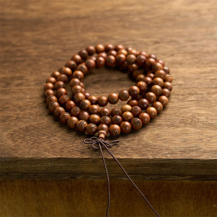 Buddha Stones 108 Mala-Perlen, vom Blitz getroffenes Jujube-Holz, das goldene Licht, Mantra-Schutzarmband