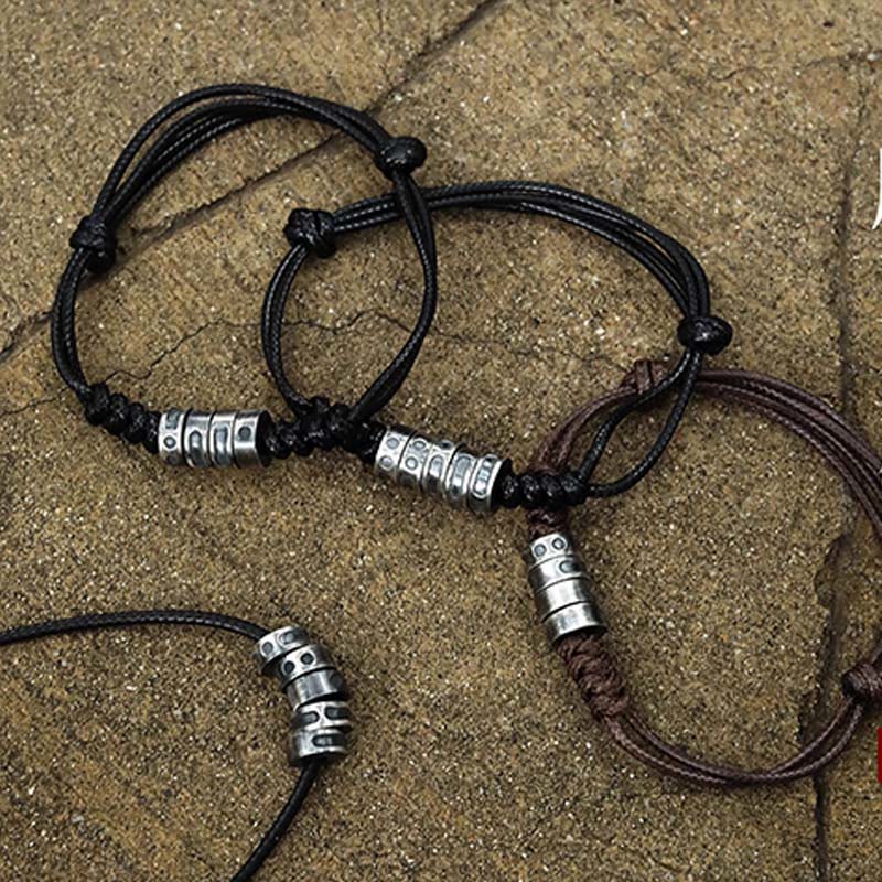 Buddha Stones 999 Sterling Silber Morsecode Wachsseil Segensarmband - image 19