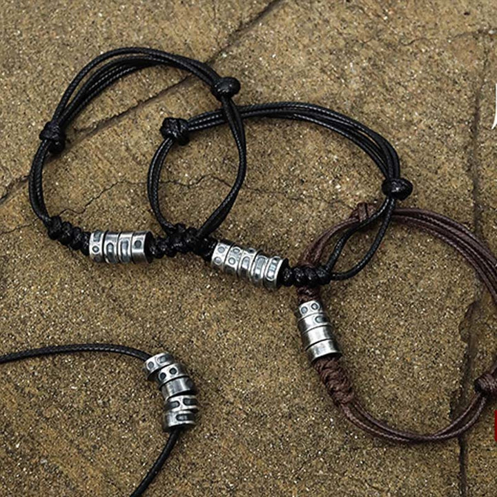 Buddha Stones 999 Sterling Silber Morsecode Wachsseil Segensarmband - image 19