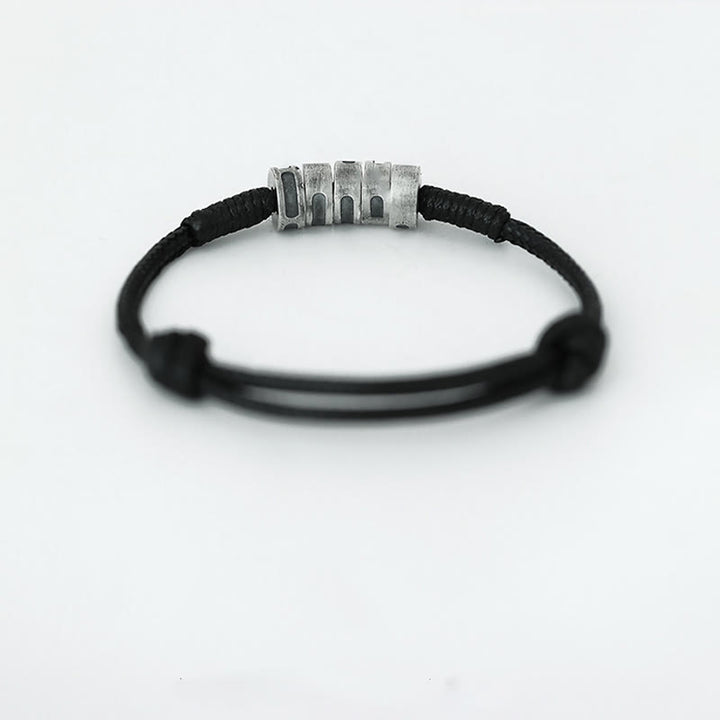 Buddha Stones 999 Sterling Silber Morsecode Wachsseil Segensarmband - image 8