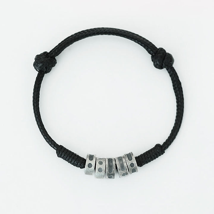 Buddha Stones 999 Sterling Silber Morsecode Wachsseil Segensarmband - image 3