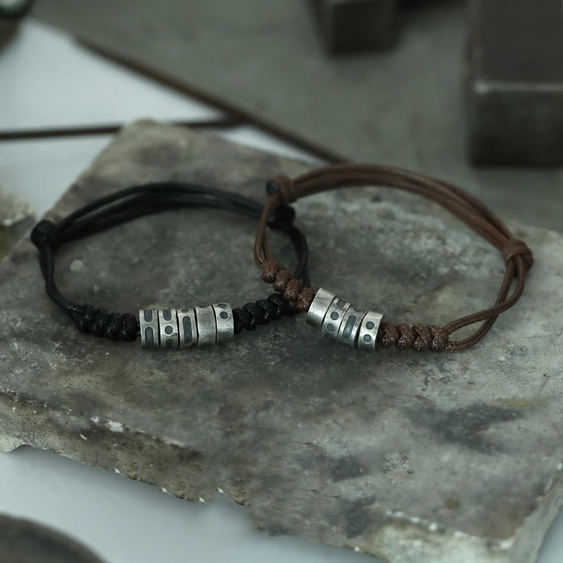 Buddha Stones 999 Sterling Silber Morsecode Wachsseil Segensarmband - image 21