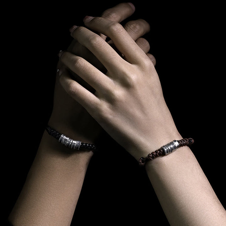 Buddha Stones 999 Sterling Silber Morsecode Wachsseil Segensarmband - image 15