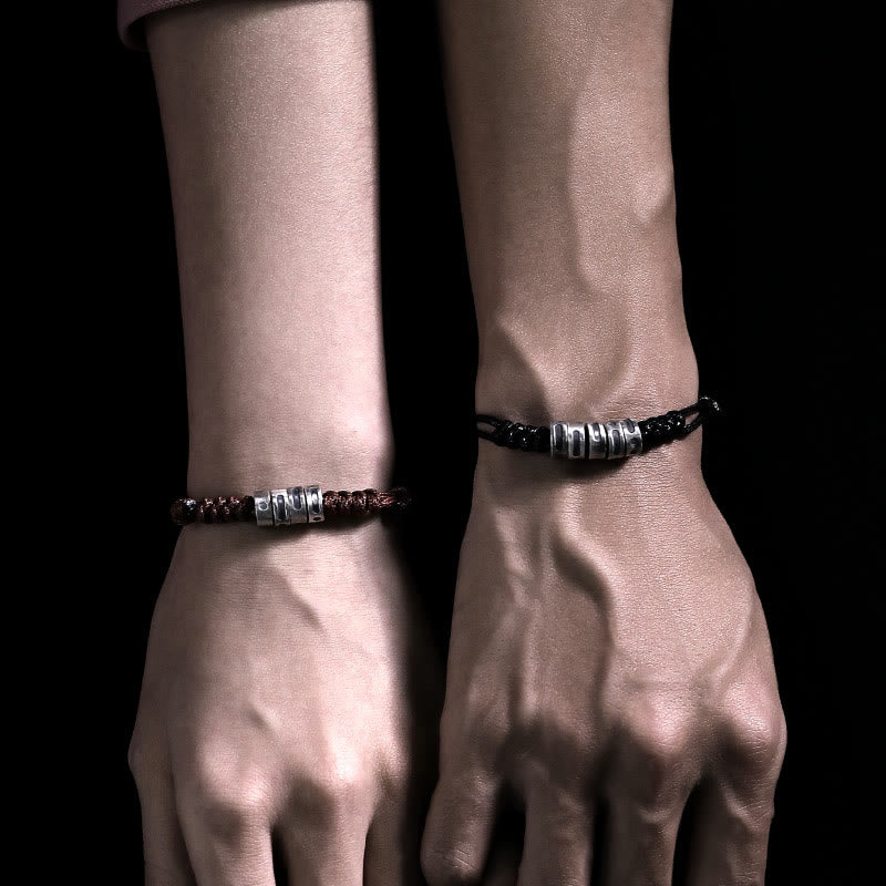 Buddha Stones 999 Sterling Silber Morsecode Wachsseil Segensarmband - image 17