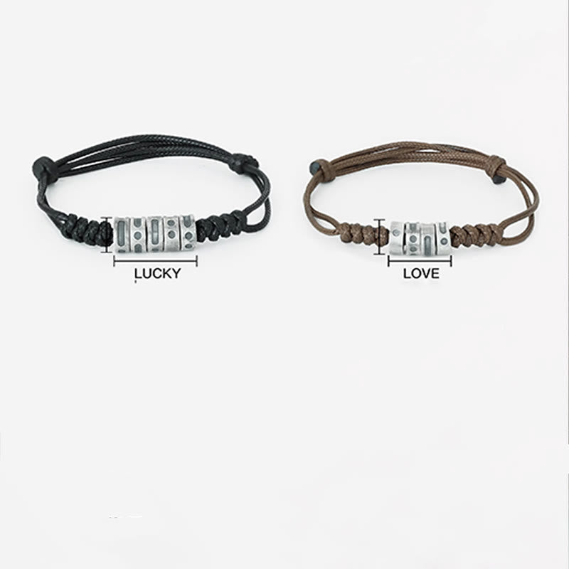 Buddha Stones 999 Sterling Silber Morsecode Wachsseil Segensarmband - image 4