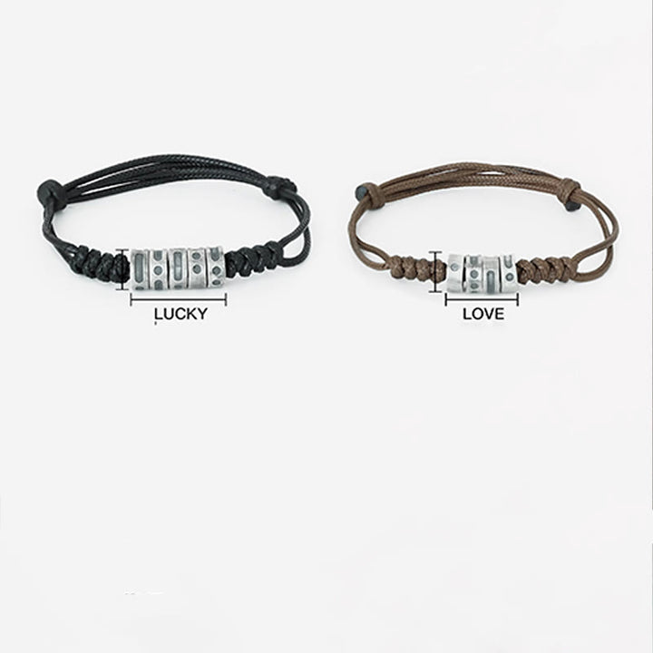 Buddha Stones 999 Sterling Silber Morsecode Wachsseil Segensarmband - image 4