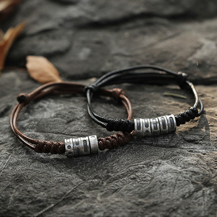 Buddha Stones 999 Sterling Silber Morsecode Wachsseil Segensarmband - image 18