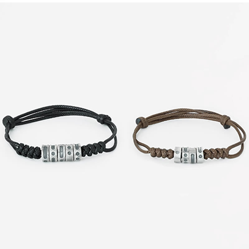 Buddha Stones 999 Sterling Silber Morsecode Wachsseil Segensarmband - image 13