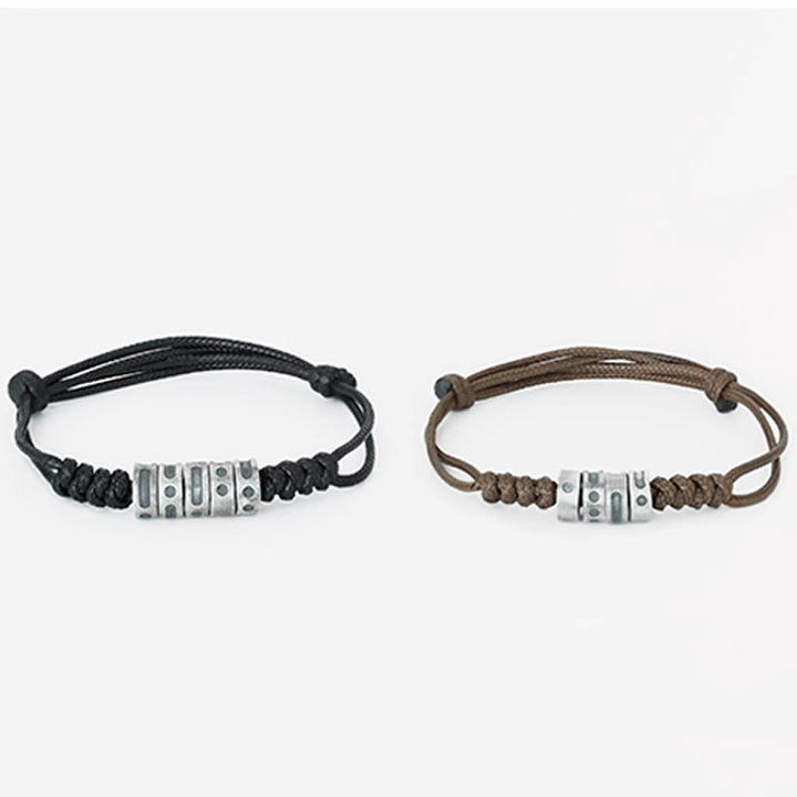 Buddha Stones 999 Sterling Silber Morsecode Wachsseil Segensarmband - image 13