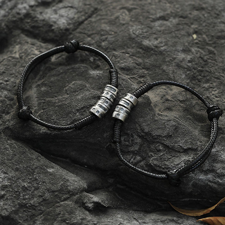 Buddha Stones 999 Sterling Silber Morsecode Wachsseil Segensarmband - image 9