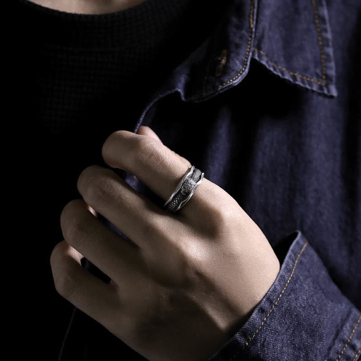 Buddha Stones 999 Sterling Silber Schlangenförmiger Schutzring für das Jahr der Schlange - image 15