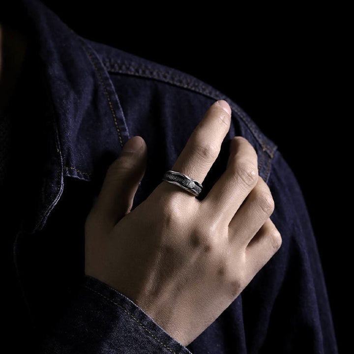 Buddha Stones 999 Sterling Silber Schlangenförmiger Schutzring für das Jahr der Schlange - image 14