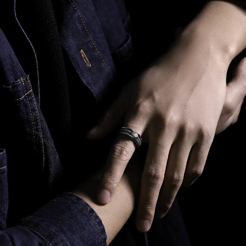 Buddha Stones 999 Sterling Silber Schlangenförmiger Schutzring für das Jahr der Schlange - image 16