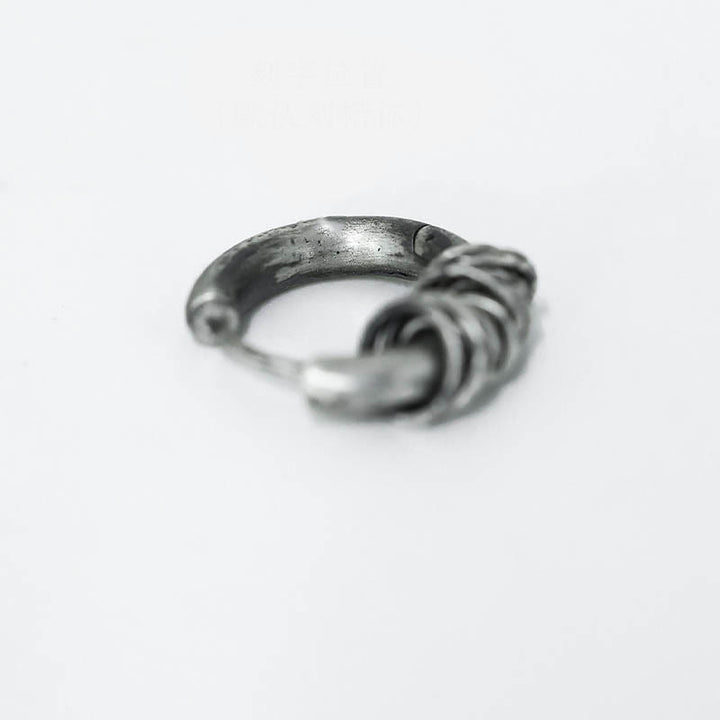 Buddha Stones 925 Sterling Silber Handgehämmerte Schutzohrringe  - image 10