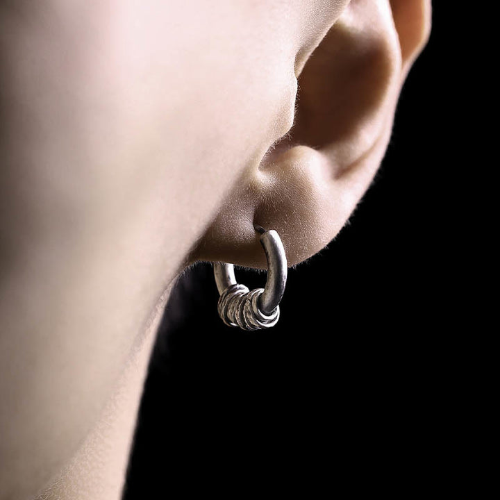 Buddha Stones 925 Sterling Silber Handgehämmerte Schutzohrringe  - image 12