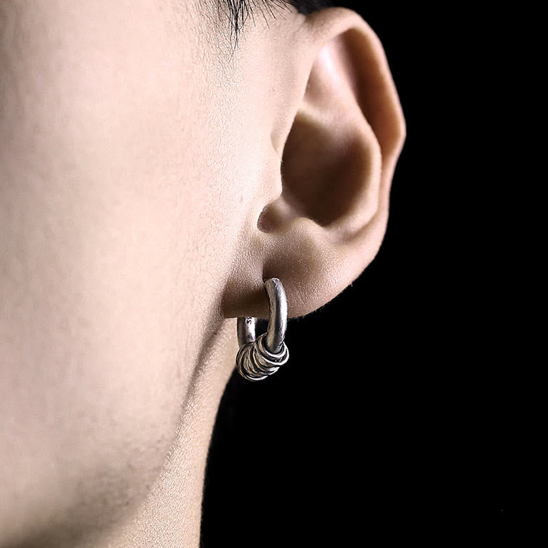 Buddha Stones 925 Sterling Silber Handgehämmerte Schutzohrringe  - image 13