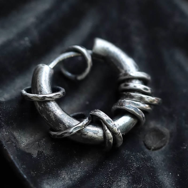 Buddha Stones 925 Sterling Silber Handgehämmerte Schutzohrringe  - image 6