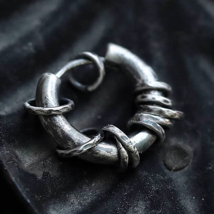 Buddha Stones 925 Sterling Silber Handgehämmerte Schutzohrringe  - image 6