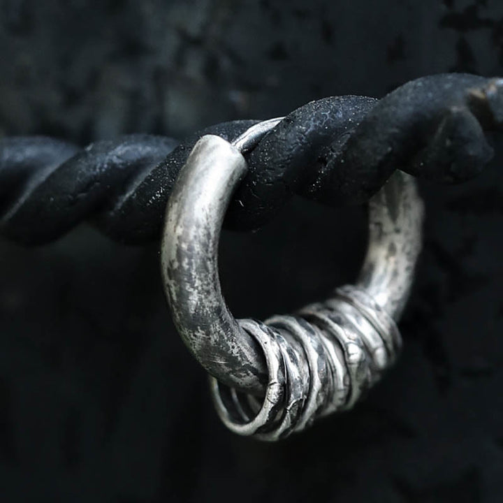 Buddha Stones 925 Sterling Silber Handgehämmerte Schutzohrringe  - image 3