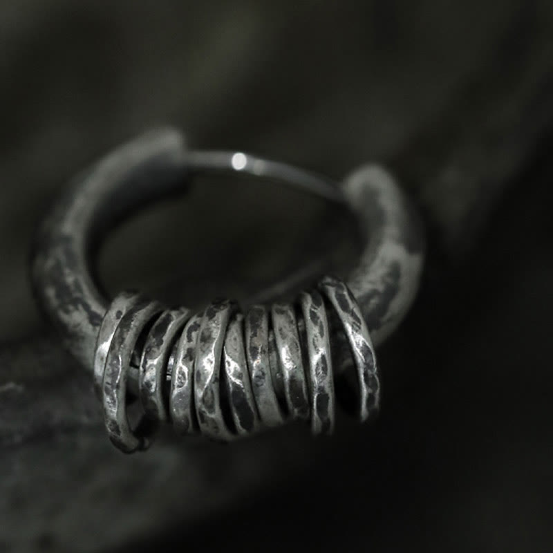 Buddha Stones 925 Sterling Silber Handgehämmerte Schutzohrringe  - image 16