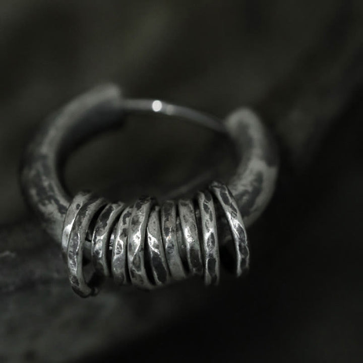 Buddha Stones 925 Sterling Silber Handgehämmerte Schutzohrringe  - image 16