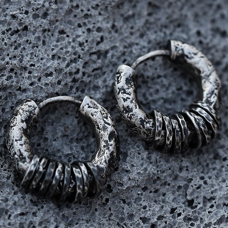 Buddha Stones 925 Sterling Silber Handgehämmerte Schutzohrringe  - image 18