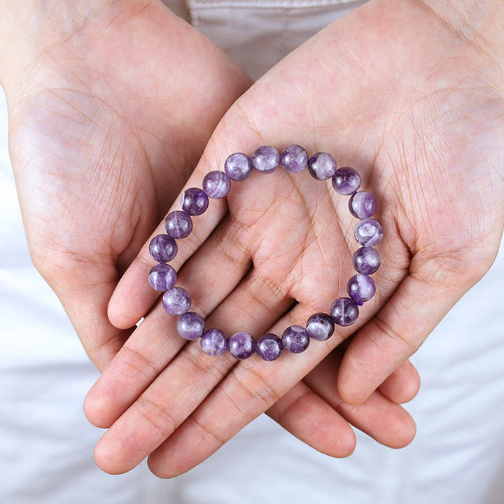 Buddha Stones Keep Calm Purple Serie Heilendes Liebesarmband