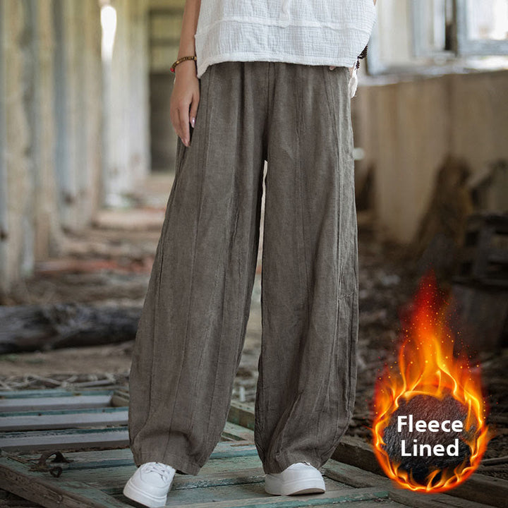 Buddha Stones Retro Batik-Haremshose, lässige Yogahose für Damen mit Taschen - Dunkelkhaki (Fleecegefütterte Version) - US6, UK/AU10, EU38 (L)  - image 62