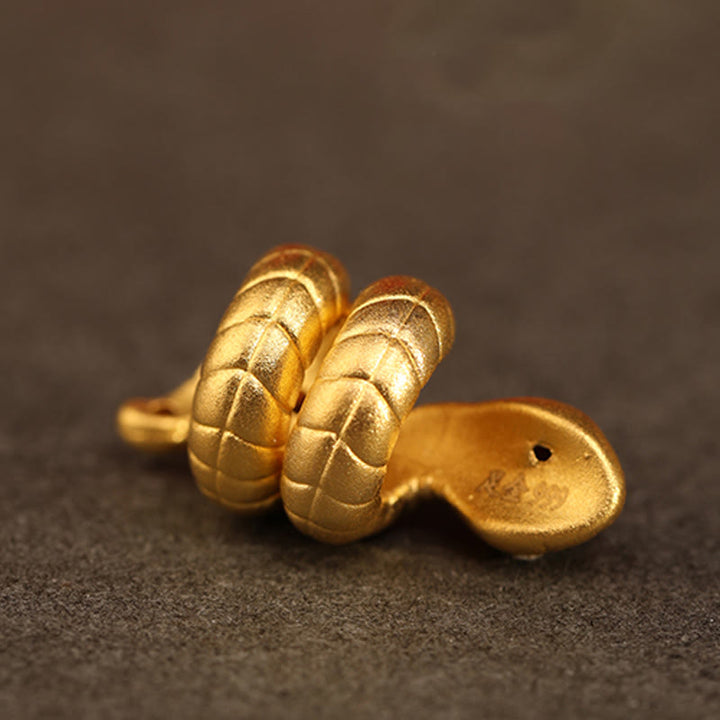Buddha Stones 999 Gold Jahr der Schlange Design Handgefertigtes Glücksschutzseil Geflochtenes Armband - image 12