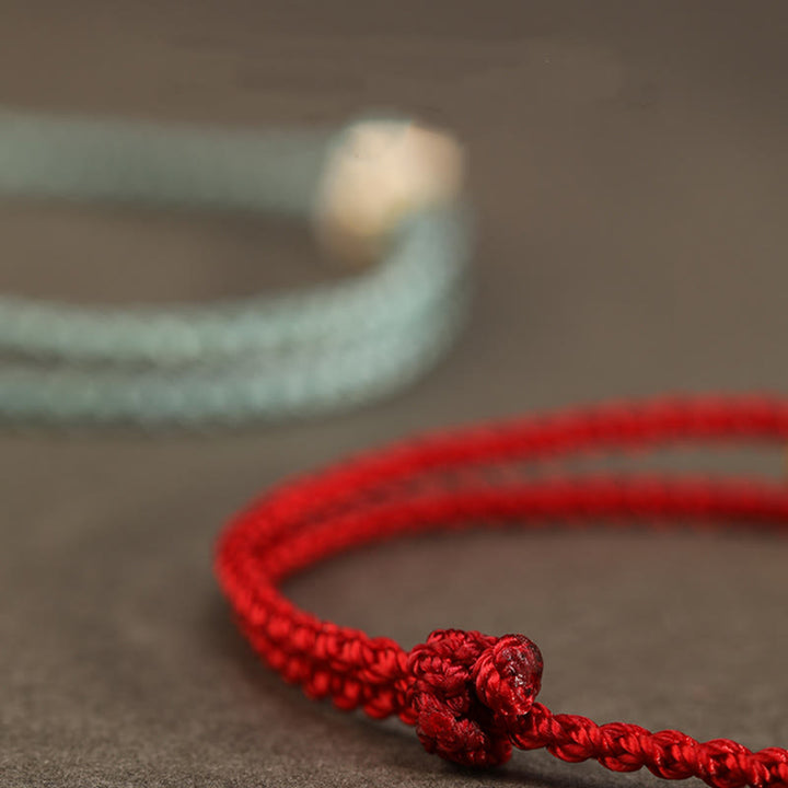 Buddha Stones 999 Gold Jahr der Schlange Ewiger Endloser Knoten Unendlichkeit Handgemachtes Glücksarmband - image 2