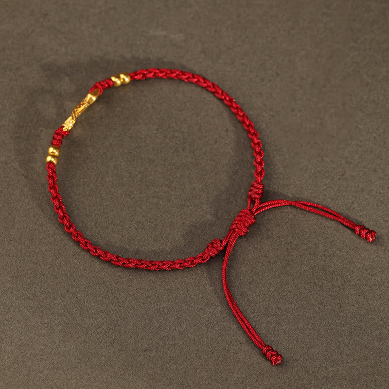 Buddha Stones 999 Gold Jahr der Schlange Ewiger Endloser Knoten Unendlichkeit Handgemachtes Glücksarmband - image 12