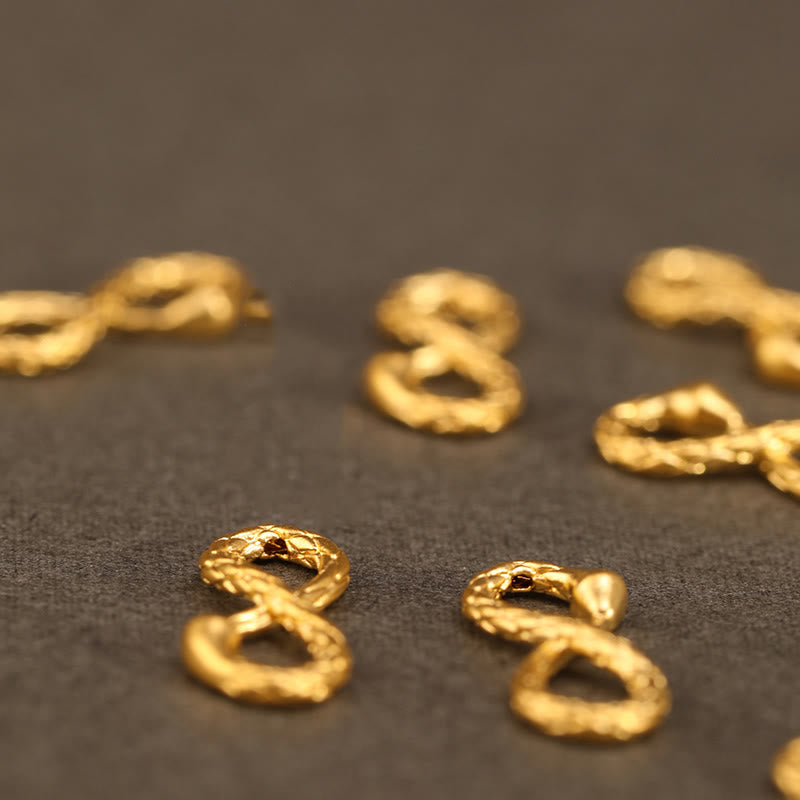 Buddha Stones 999 Gold Jahr der Schlange Ewiger Endloser Knoten Unendlichkeit Handgemachtes Glücksarmband - image 20