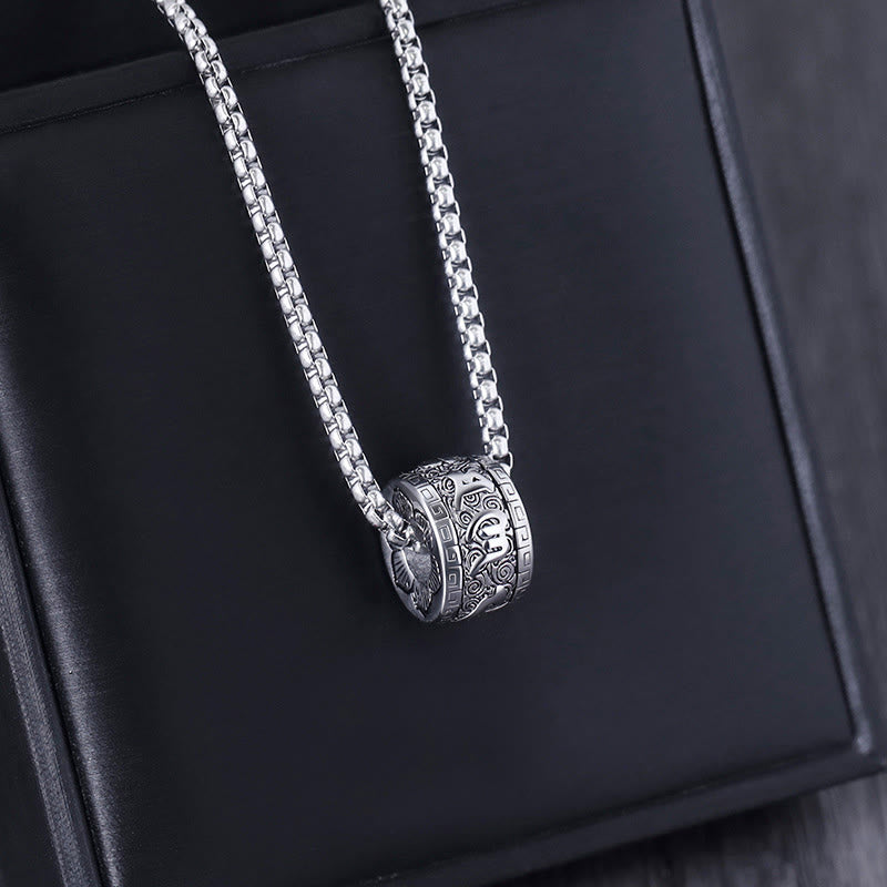 Buddha Stones ​​tibetischen Om Mani Padme Hum Titan Stahl Frieden Halskette Anhänger - image 9