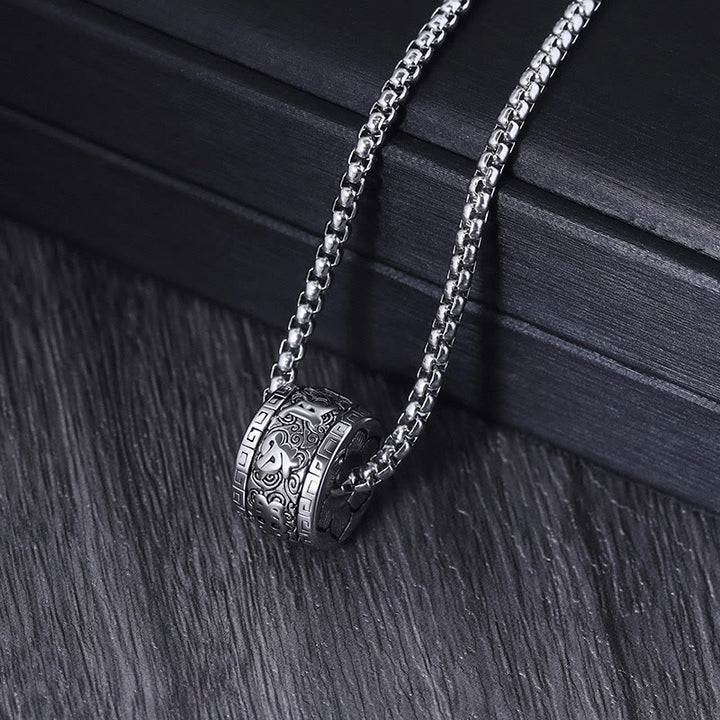 Buddha Stones ​​tibetischen Om Mani Padme Hum Titan Stahl Frieden Halskette Anhänger - image 10