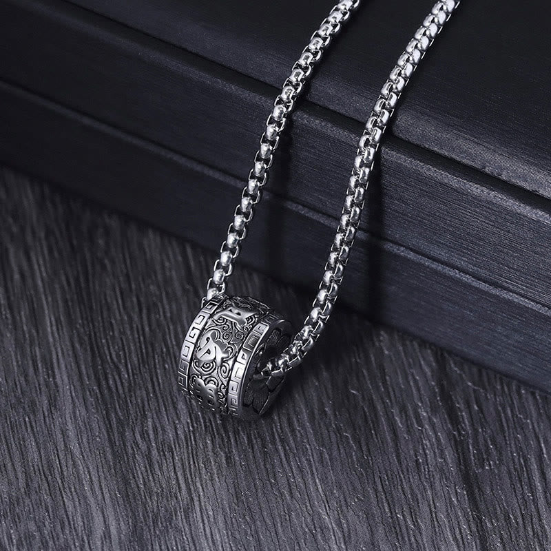 Buddha Stones ​​tibetischen Om Mani Padme Hum Titan Stahl Frieden Halskette Anhänger - image 9
