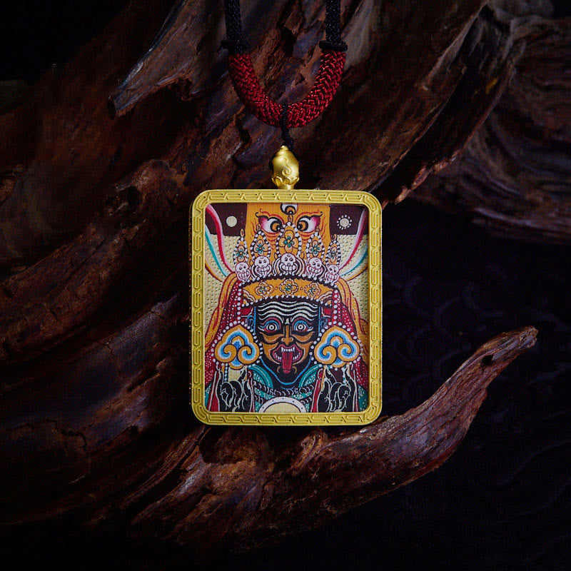 Buddha Stones, tibetischer Zakiram, neunschwänziger Fuchs, gelber Gott des Reichtums, bemalt, Thangka, Hoffnung, Halskettenanhänger - Zakiram Beige - image 20