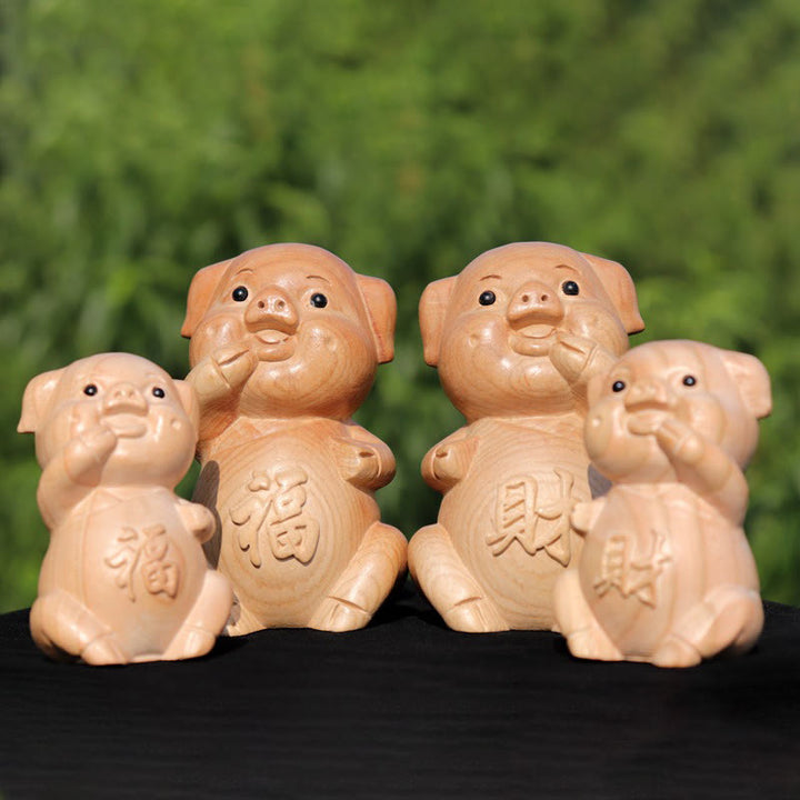 Buddha Stones, Jahr der Schlange, chinesisches Sternzeichen Fu-Charakter, Pfirsichholz, Statue für Zuhause, Dekoration