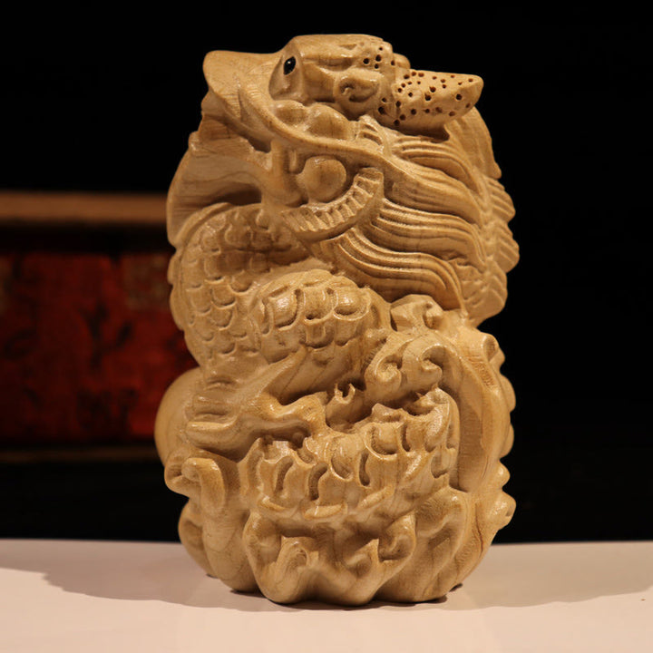 Buddha Stones, Jahr der Schlange, chinesisches Sternzeichen Fu-Charakter, Pfirsichholz, Statue für Zuhause, Dekoration - Drachen - Höhe 11,5 cm - image 21