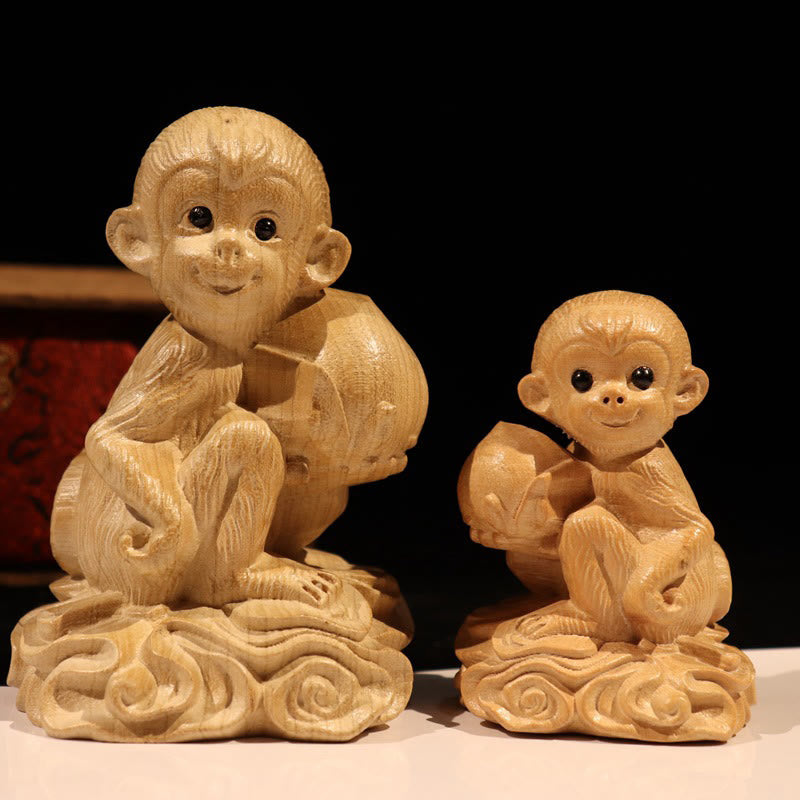 Buddha Stones, Jahr der Schlange, chinesisches Sternzeichen Fu-Charakter, Pfirsichholz, Statue für Zuhause, Dekoration