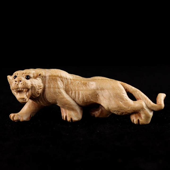 Buddha Stones, Jahr der Schlange, chinesisches Sternzeichen Fu-Charakter, Pfirsichholz, Statue für Zuhause, Dekoration - Tiger - Höhe 11,5 cm - image 13