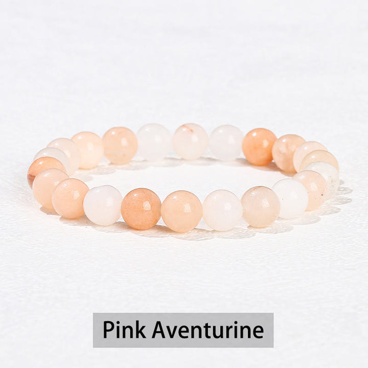 Buddha Stones Verschiedene Kristallsteine ​​Amethyst Grüner Aventurin Rosenquarz Heilarmband - Rosa Aventurin - 10 mm (Handgelenkumfang 14–16 cm) - image 12