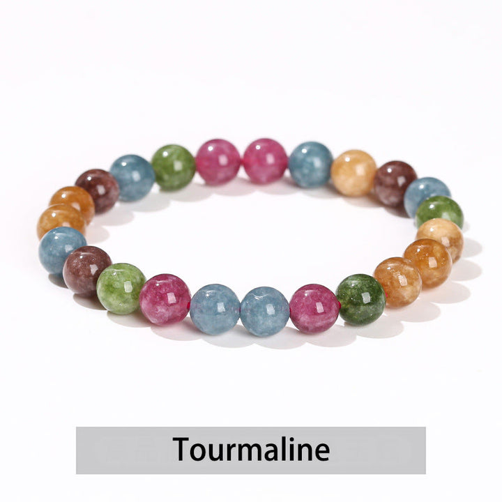 Buddha Stones Verschiedene Kristallsteine ​​Amethyst Grüner Aventurin Rosenquarz Heilarmband - Turmalin - 10 mm (Handgelenkumfang 14–16 cm) - image 16