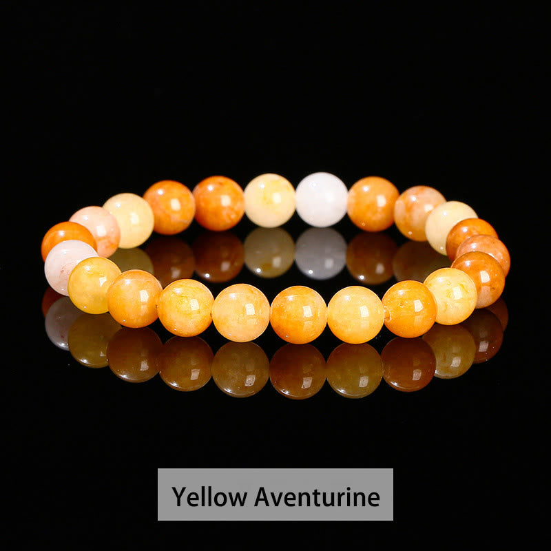 Buddha Stones Verschiedene Kristallsteine ​​Amethyst Grüner Aventurin Rosenquarz Heilarmband - Gelber Aventurin - 10 mm (Handgelenkumfang 14–16 cm) - image 14
