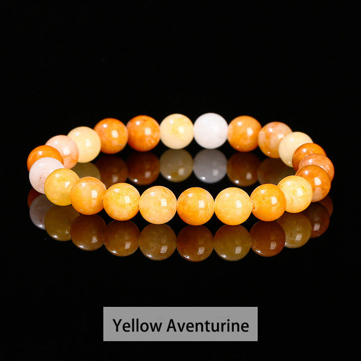 Buddha Stones Verschiedene Kristallsteine ​​Amethyst Grüner Aventurin Rosenquarz Heilarmband - Gelber Aventurin - 10 mm (Handgelenkumfang 14–16 cm) - image 14