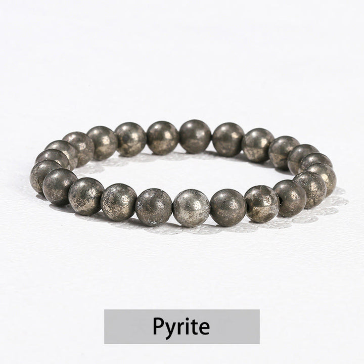 Buddha Stones Verschiedene Kristallsteine ​​Amethyst Grüner Aventurin Rosenquarz Heilarmband - Pyrit - 10 mm (Handgelenkumfang 14–16 cm) - image 39