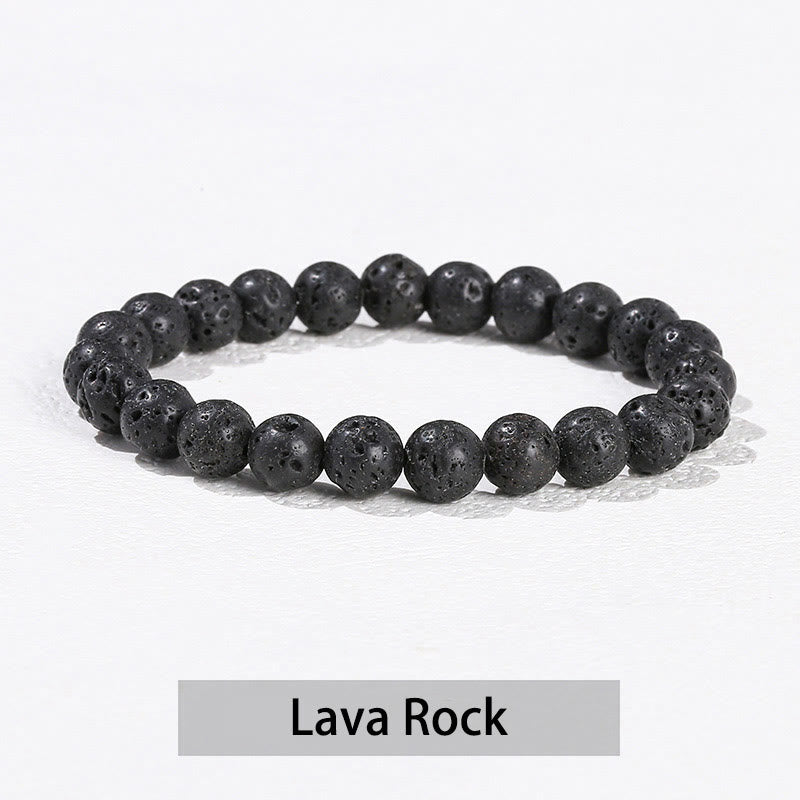 Buddha Stones Verschiedene Kristallsteine ​​Amethyst Grüner Aventurin Rosenquarz Heilarmband - Lavastein - 10 mm (Handgelenkumfang 14–16 cm) - image 40
