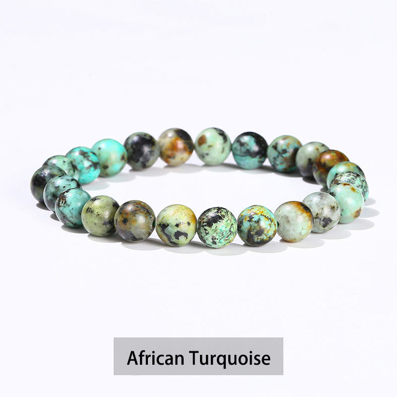 Buddha Stones Verschiedene Kristallsteine ​​Amethyst Grüner Aventurin Rosenquarz Heilarmband - Afrikanischer Türkis - 10 mm (Handgelenkumfang 14–16 cm) - image 42